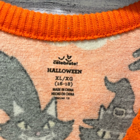 Scaredy Cat Halloween Pajamas 2 piece set. Black and Orange XL top/3XL bottoms. - Picture 11 of 13